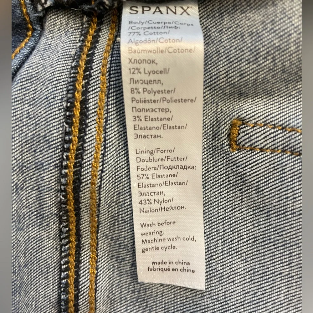 SPANX BLUE PULL ON DENIM JEGGINGS SIZE MEDIUM